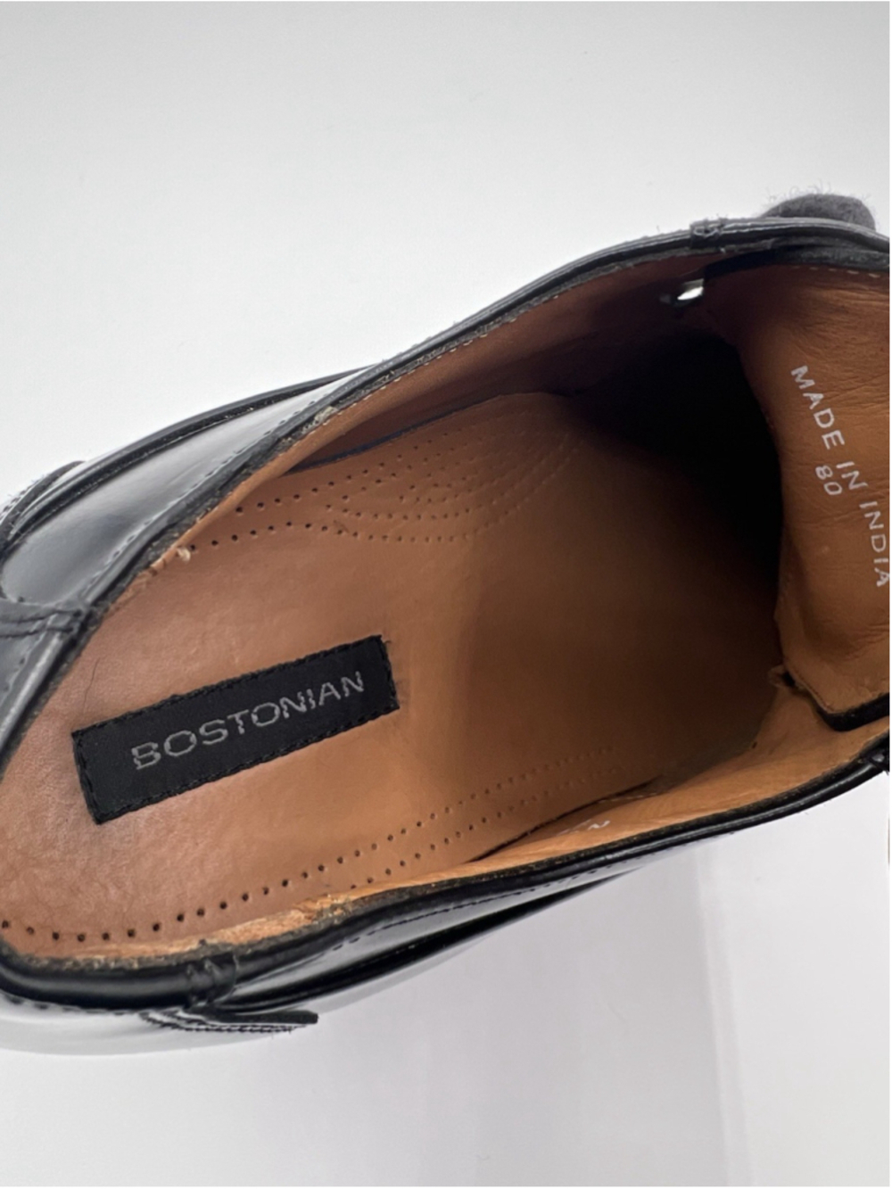 Bostonian Oxford Dress Shoes Black Leather 25030 06023 Men’s Size 8.5 - Picture 10 of 13